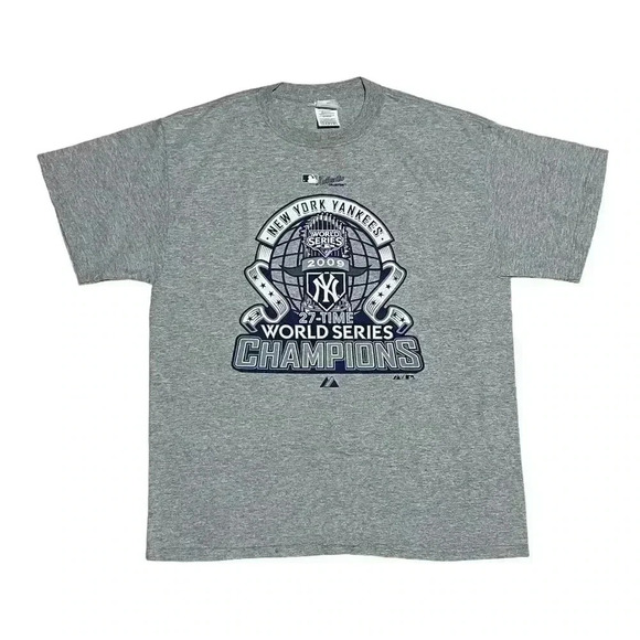 New York Yankees 27 Time World Series Champions 2009 Baseball T-Shirt Nice LARGE - Picture 1 of 1